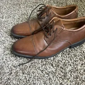 Clarks, Whiddon Cap Toe Oxford 26152913 Dark Tan Leather BLEND 13M Clarks Whiddon Cap Mens Dress Comfort Brown Leather  main image 2